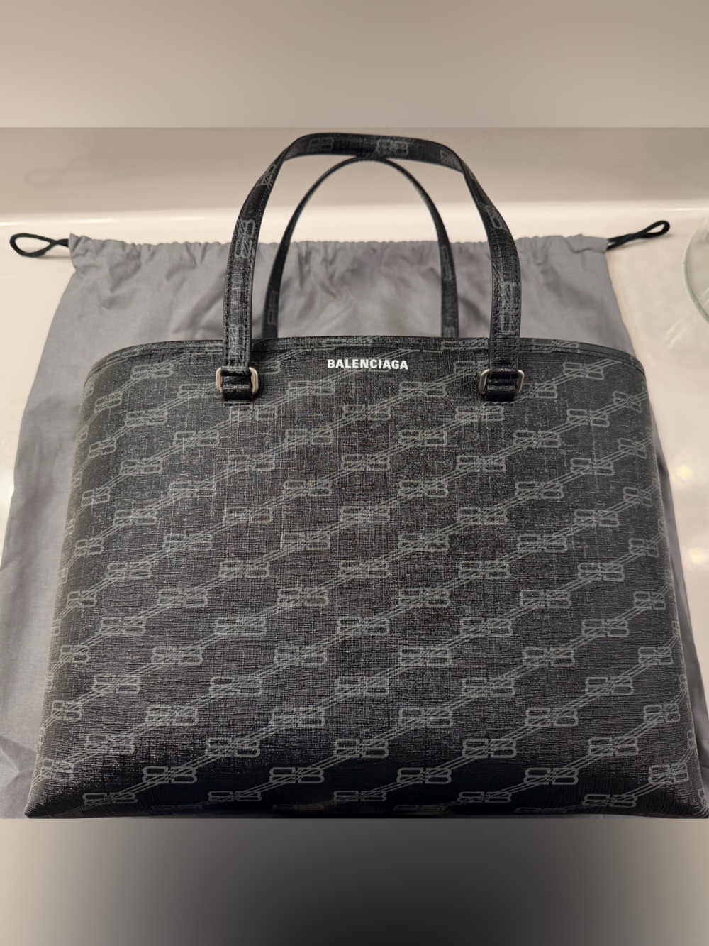 Balenciaga Signature Shopper in Black & Grey